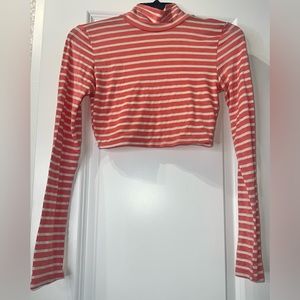 Striped Turtleneck Crop Top